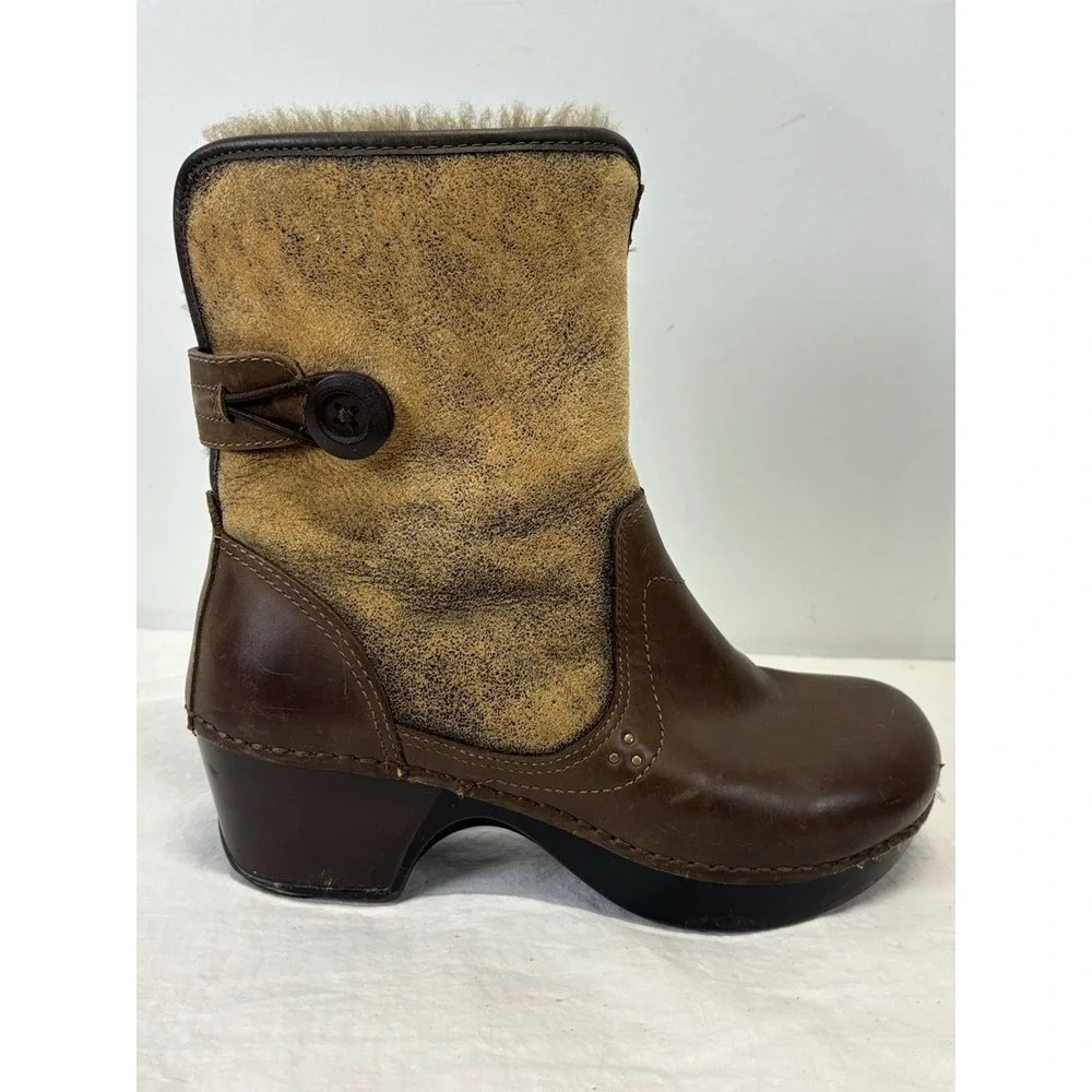 Dansko Women's US 5.5-6 EU 36 Stormy Brown Leather Sheepskin Boot Winter Snow